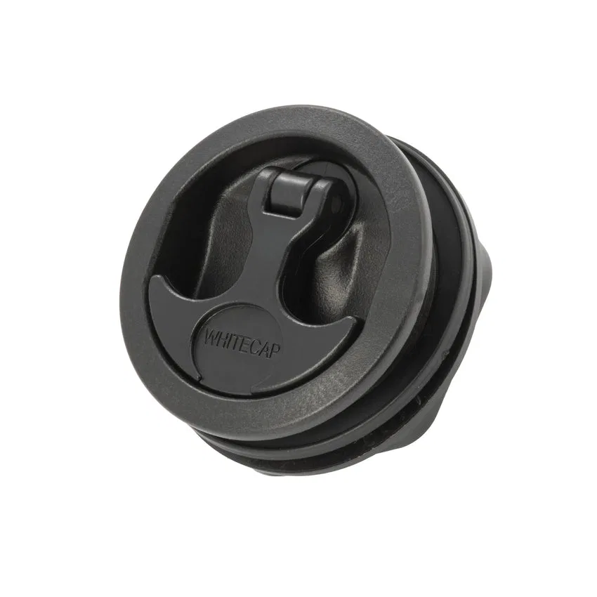 3230BC – WHITECAP IND Drawer Latch, Non Locking Latch Black Nylon Single 3 Inch Outside Diameter x 2-1/2 Inch Cut Out...
